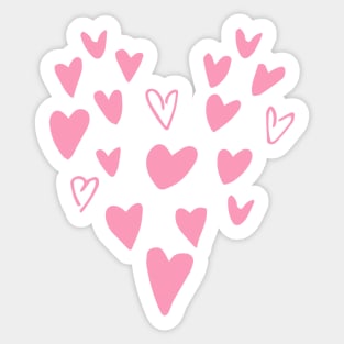 Pink Hearts Sticker